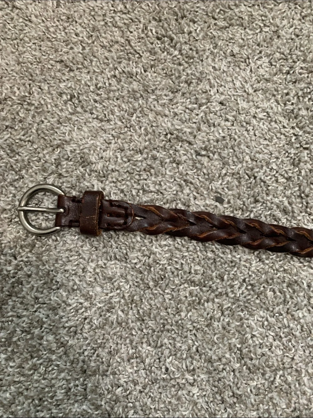 American Eagle Dark Brown Braided Genuine Leather Belt